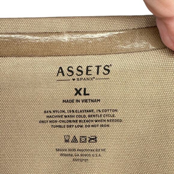 ASSETS By SPANX Tan Seamless Mid Thigh Length High Waisted Shapewear Womens XL - Picture 3 of 5